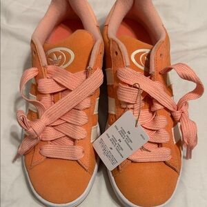 Adidas Bright Orange Sneakers with Pink Accents